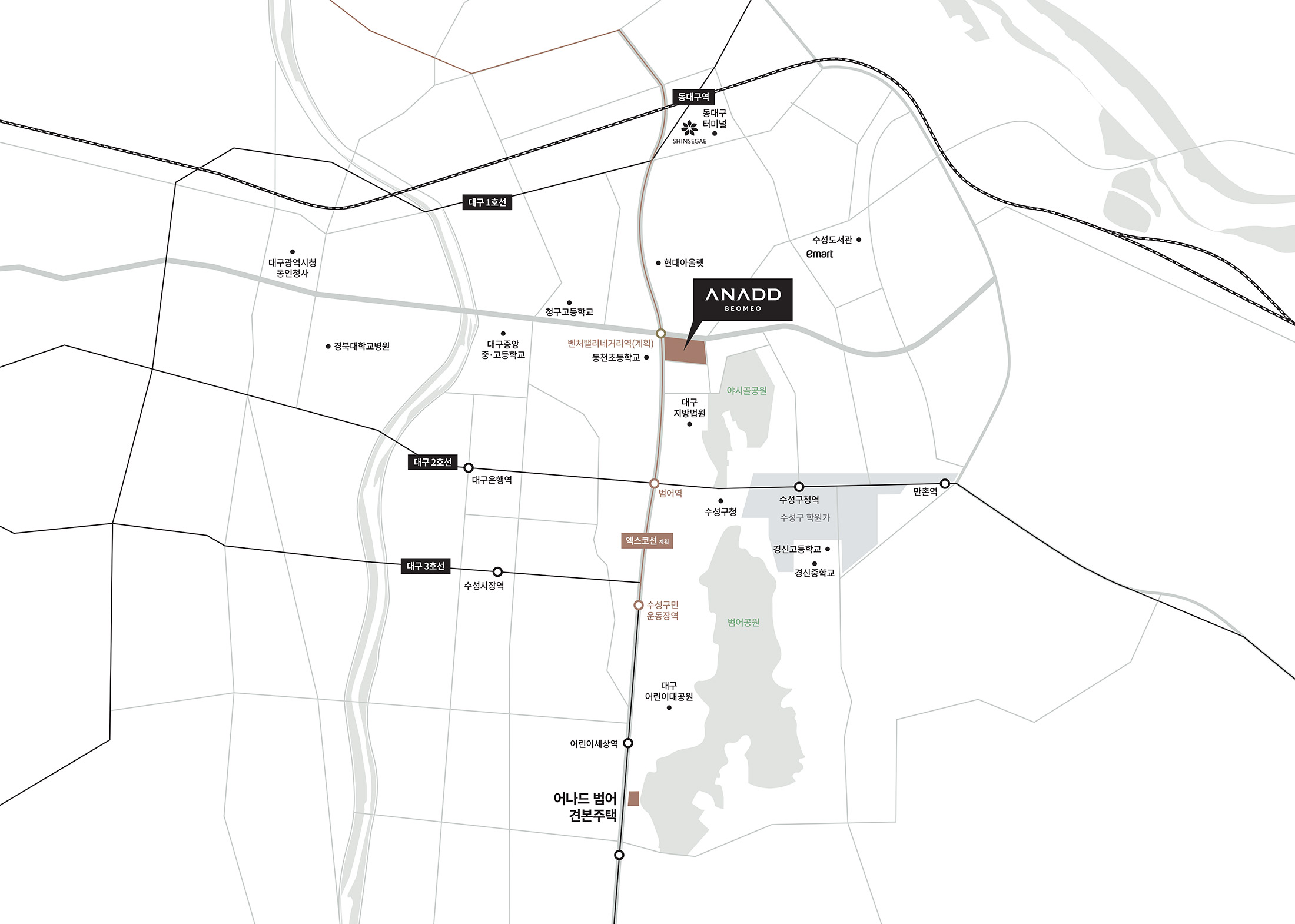 어나드범어 입지 지도